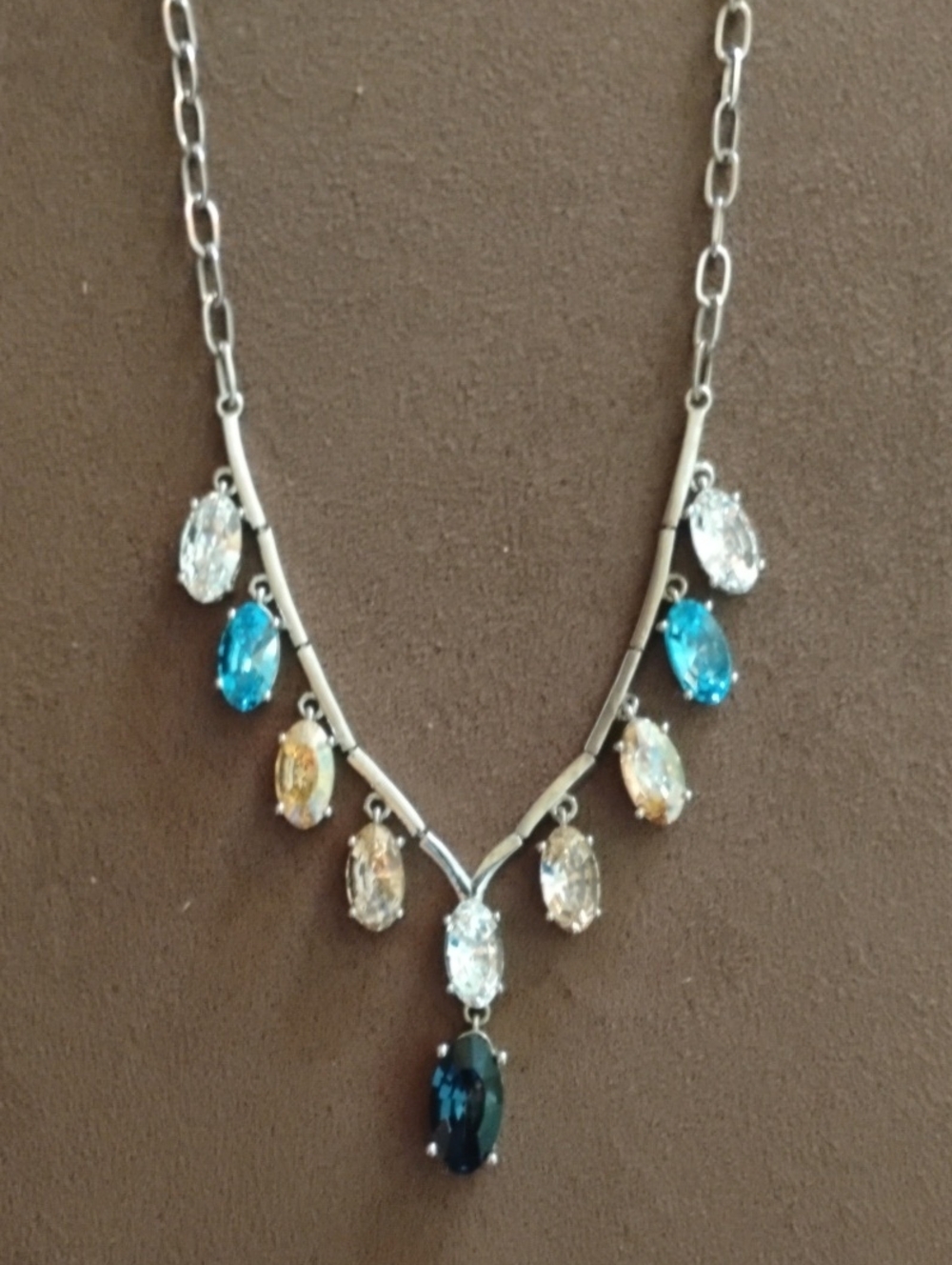 Swarovski Crystal Paperclip Necklace
